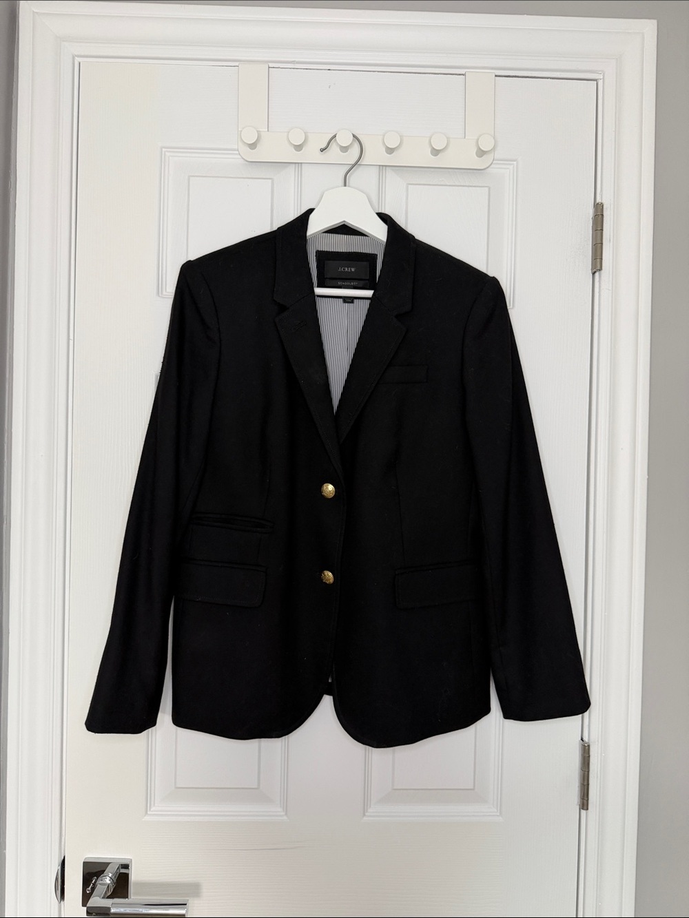 J. Crew Black Women's Blazer with Gold Buttons
